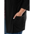 thumbnail image 6 of Wright's Women's Plus Size 3/4" Sleeve Draped Open Front Jersey Pocket Cardigan, 1X-5X, 6 of 6