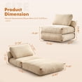 thumbnail image 4 of Vcatnet Folding Sofa Bed Chair Convertible Sleeper Chair Comfy Fold Out Chair Bed for Living Room Bedroom, Beige, 4 of 12