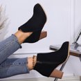 thumbnail image 6 of Viluyesy Womens Block Heels Boots, Zipper Round Toe Ankle High 2025 Fashion Dress Booties Black US5.5, 6 of 9
