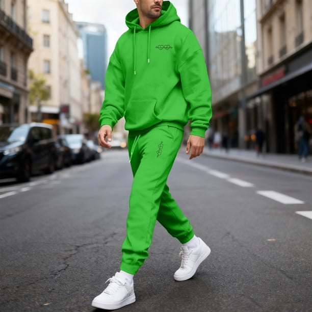 Ceisia Men's Loose Fit Hooded Sweatshirt & Jogger Pants Set | Casual Warm Two-Piece Tracksuit Gifts