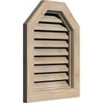 thumbnail image 2 of 12"W x 20"H Octagonal Top Gable Vent (17"W x 25"H Frame Size): Unfinished, Functional, Smooth Pine Gable Vent w/ Brick Mould Face Frame, 2 of 12