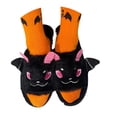 thumbnail image 2 of FASHOFT Halloween Bat Fuzzy Animal Slippers for Kids Soft Cozy Open Toe Indoor Outdoor Winter Warm House Slippers Halloween Gifts For Kids Black One Size, 2 of 7