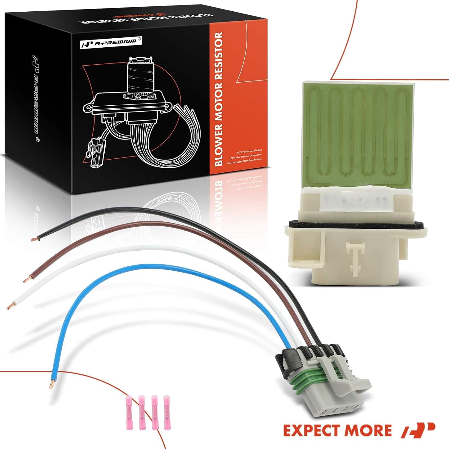 A-Premium HVAC Blower Motor Resistor Compatible with Chevrolet Express 1500 1996-2014, Express 2500 3500 1996-2020, G30 1996 & GMC Savana 1500 1996-2011, Savana 2500 3500 1996-2020, G3500, Rear Side