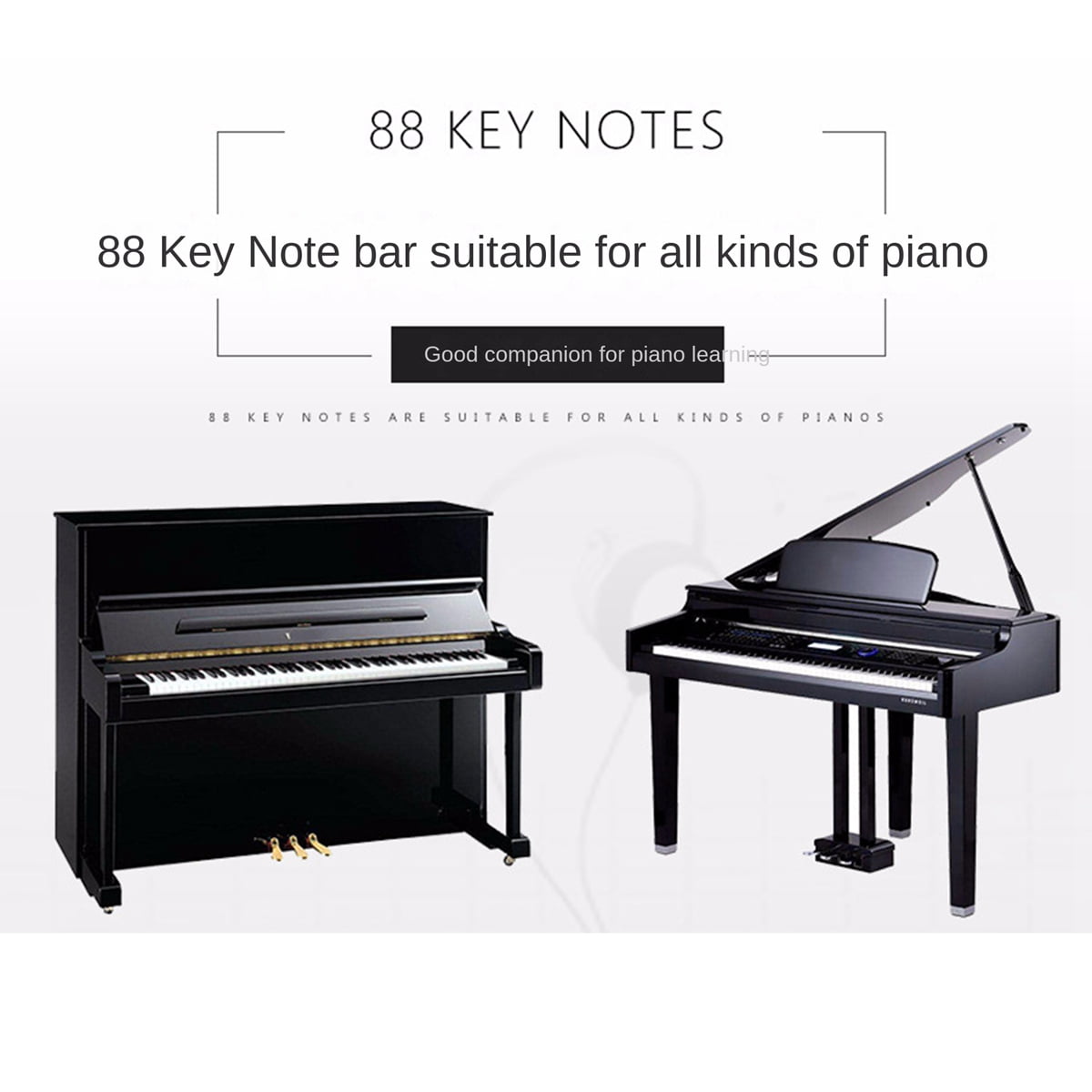 Guide Des Notes Autocollant Pour Clavier De Piano Débutant SECFOU - Étiquettes Lettres, Facile à Enlever