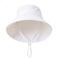 thumbnail image 3 of LYHaoo Sun Kids Fisherman Hat For Boys Girls UPF 50+ Outdoor Summer Beach Play Wide Brim Cap Lightweight Adjustable Bucket Hat,White, 3 of 5