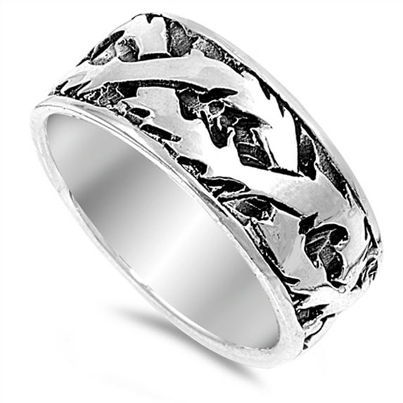 Infinity Symbol Thorn Vine Wedding Ring ( Sizes 5 6 7 8 9 10 11 12 13 14 ) New .925 Sterling Silver Band Rings (Size 8)