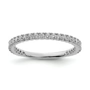 Sterling Silver Rhodium Plated With Cubic Zirconia Ring - Ring Size: 5 to 8