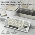 thumbnail image 3 of ATTACK SHARK X86 75% Wireless Gasket Mechanical Keyboard with Knob, CNC Aluminum Turd, 3 Mode Connectivity,82 Key Hot Swappable,Custom Linear Switches RGB Gaming Keyboard for Win/Mac/Linux-Star White, 3 of 10