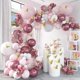 thumbnail image 1 of Kit de arco de globos de oro rosa - 118 piezas de guirnalda de globos rosa bebé, blanco y oro rosa con calcomanía de mariposa para baby shower de niñas, cumpleaños, bodas, decoraciones para fiestas de, 1 of 5