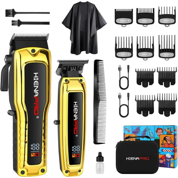 Professional Hair Clipper Set for Men, Cordless Barber Clipper Set and Trimmer Kit, Electric Hair Cutting Tools with USB Rechargeable, Perfect Gifts for Men