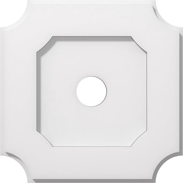 Ekena Millwork CMP12LE-02000 12 Po OD x 2 Po ID Carré Locke Architectural Grade PVC Contemporain Médaillon de Plafond