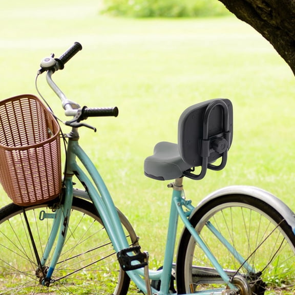 Tricycle Saddle Seat with Back Support Grey Backrest Saddle Bike Seat Bicycle