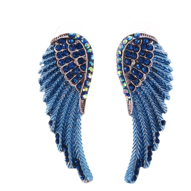 Pendientes colgantes de ángel grande de cristal brillante de moda para mujer Sunnimix Pendientes cristalinos del Rhinestone