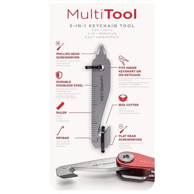 Multiherramienta KeysMart 5 en 1 con cortador de cajas regla palanca destornillador Phillips y Plano