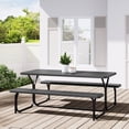 thumbnail image 3 of Dextrus Weatherproof Metal Picnic Table, Black, 3 of 5