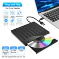 thumbnail image 4 of External CD DVD Drive Burner USB 3.0 Type-C Portable CD/DVD ROM +/-RW Optical Drive Player Reader, External CD Drive for Laptop, PC, Mac MacBook Pro/ Air, Windows 11/10 - White/Black, 4 of 8