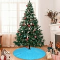 thumbnail image 7 of Lsque Sky Blue Glitter Print Christmas Tree Skirt, Tree Skirt with Ties or Velcro, Perfect for Holiday Decorations, Halloween, and New Year-48", 7 of 7