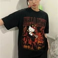 thumbnail image 3 of Sanrio Hello Kitty Cotton Fashion Tees Cute Black Y2k Streetwear Hip Hop Grunge T-shirt Women's Kawaii anime t shirts Top Girls, 3 of 15