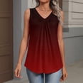 thumbnail image 3 of Qwertyu Womens Tank Tops V Neck Ruched Cute Summer Tops Loose Fit Casual Sleeveless Beach Vacation Clothes for Woman 2026 Wine S, 3 of 6