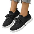 thumbnail image 5 of Daznico Women's Lightweight Low-Top Sneakers - Breathable Mesh Lace-Up Board Shoes for Casual Sports & Everyday Wear,Color:Black,Size:8.5, 5 of 9