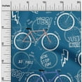 thumbnail image 2 of oneOone Silk Tabby Teal Blue Fabric Bicycle Fabric For Sewing Printed Craft Fabric By The Yard 42 Inch Wide, 2 of 6