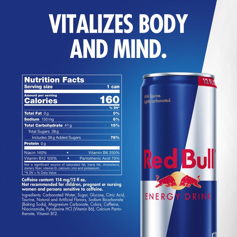 Red Bull, Energy Drink, 12 fl oz, 6 Packs of 4 Cans - Walmart.com