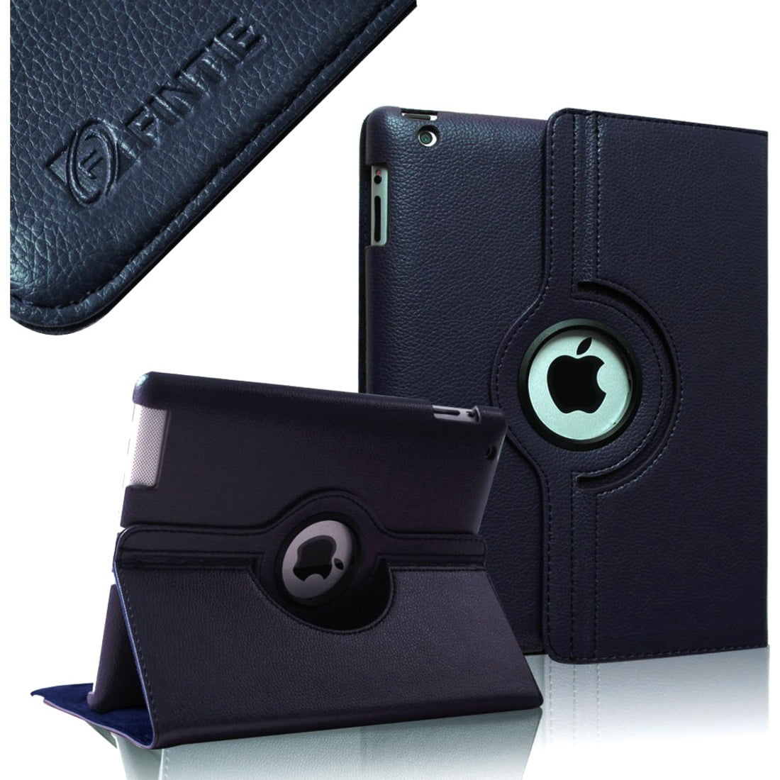 Wallet and Flip Stand With Built-in Magnet For Sleep G4GADGET® New Premium Folio Black Mixed Leather Case iPad 3 & iPad 2 Wake Feature for Apple iPad 4 Cover