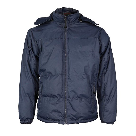 Men's Heavyweight Insulated Lined Jacket with Removable Hood BIGBEAR (Blue, L)