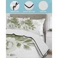 thumbnail image 4 of Quilts Twin-XL Size Bedding Set, Sage Green Flower Lightweight Quilted Comforter, Watercolor Gradient Retro Floral Soft Reversible Bedspread Coverlet with Pillow Covers for All Season, 68" x 98", 4 of 7
