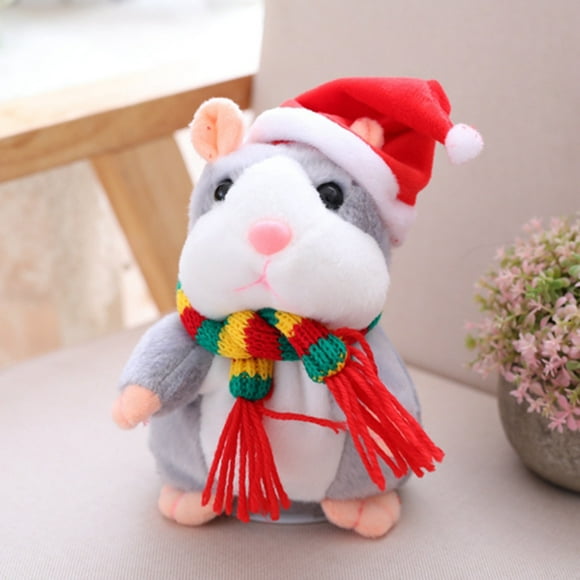 Cute Talking Hamster Animal Plush Toys,Children's electric toys, learning to speak and repeat hamster, little hamster Christmas recording plush doll