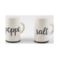 thumbnail image 2 of Drew DeRose Designs ceramic cream and  black spoon rest and salt/pepper set, 2 of 3