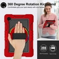 thumbnail image 3 of Decase For Galaxy Tab A8 10.5 inch X200 X205 X207,Shockproof Silicone 360 Rotating Hand Strap Kickstand Shoulder Starp Protector Case Cover,Red+Black, 3 of 9