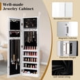 thumbnail image 6 of Mirrored Door & Wall Mounted Jewelry Cabinet Armoire Storage Organizer White For Daily Life, 6 of 11