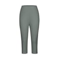 thumbnail image 4 of BUIGTTKLOP Womens Capri Pants Summer Capri Leggings Women Stretchy Workout Yoga Casual Vacation Beach Pants, 4 of 6