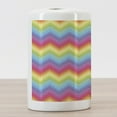 thumbnail image 3 of Rainbow Ceramic Toothbrush Holder, Colorful Zig Zag Chevron Pattern Geometric Modern Sharp Design Illustration, Decorative Versatile Countertop for Bathroom, 4.5" X 2.7", Multicolor, by Ambesonne, 3 of 4