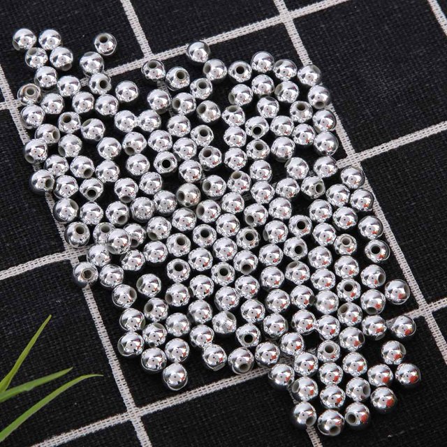 Accesorios diy cuentas de perlas joyería diy 50 g/bolsa cuentas de ABS chapadas accesorios de ropa de joyería DIY coloridos decoración de boda plata de 10MM ANGGREK Otros