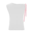 thumbnail image 6 of JGGSPWM Women's New Solid Color Tank Tops Boat Neck Sleeveless Fitted Basic Going Out Casual Cropped Tank Shirts White L, 6 of 7