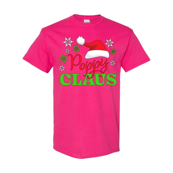 Inktastic Poppy Claus with Christmas Santa Hat and Snowflakes T-Shirt