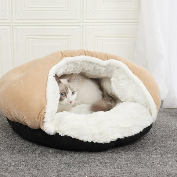 Mascota gato cama interior suministros para mascotas invierno suave calentamiento cálido cueva perrera para conejillo de Colco Cama de felpa para perros y gatos