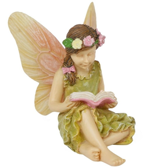 Miniature Fairy Garden Accessory Girl Reading Book Figurine Dollhouse Ornament