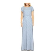 Adrianna Papell Women's Beaded Blouson Gown Blue Size 16
