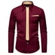 thumbnail image 2 of Blusa y camisa de manga larga con cuello vuelto para hombre, informal, a la moda, con botones sólidos, de poliéster, de manga larga y cuello vuelto., 2 of 9