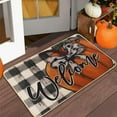 thumbnail image 4 of Fall Door Mats, 17 X 30in Fall Welcome mat Pumpkin Buffalo Check Doormat Indoor Outdoor Fall Decor Farmhouse Autumn Non-Slip Entrance Front Floor Mat Rug for Home Patio Decoration, 4 of 6