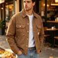 thumbnail image 2 of IROINNID Men's Vintage Workwear Denim Jacket Long Sleeve Turndown Collar Snap Button Front with Flap Chest Pockets Casual Trucker Coat for Everyday Style, 2 of 5
