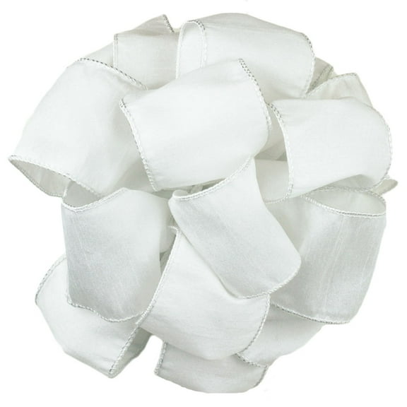 Offray Wired Edge Anisha Craft Ribbon, 2-1/2-Inch Wide by 10-Yard Spool, White