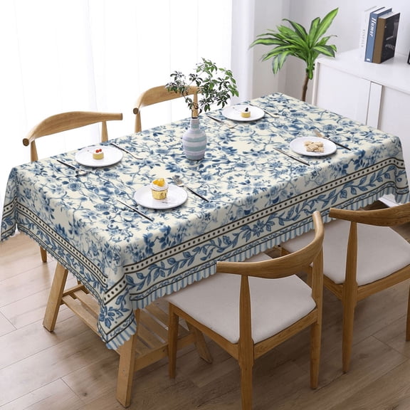 Blue And White Floral Damask
