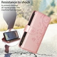 thumbnail image 6 of Dteck for iPhone 13 Wallet Case, Embossed Butterfly PU Leather Phone Case Women Men Flip Cover Wrist Strap Zipper Credit Card Holder Slots for iPhone 13,Rosegold, 6 of 6