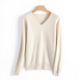 thumbnail image 5 of 2021 new women's spring and autumn V-neck wool pullover sweater with long sleeves, soft and breathable, 5 of 6