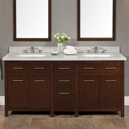 72-in Double Sink Wood Bathroom Vanity with Backsplash ...