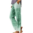 thumbnail image 2 of Women's Pants Under $10 Plus Size Staright Leg Printed Rolled Casual Pocket Straight Leg Pants, 2 of 5